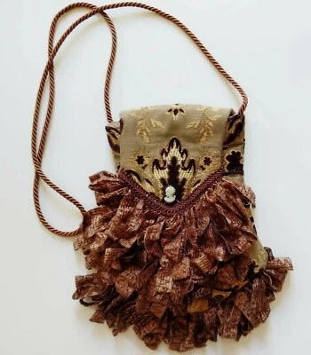 Cartera Tapiz Bohemio Hecho a Mano Flecos Gitano Encaje Boho Bandolera Steampunk  Foto 1 de 4