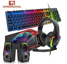 Wired Gaming Keyboard Mouse Headset And Pad Set Rgb Bcklit For Pc Xbox Ps4 Gamer