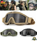 Airsoft Tactical Goggles 3 Lens Windproof Dustproof Protective Glasses