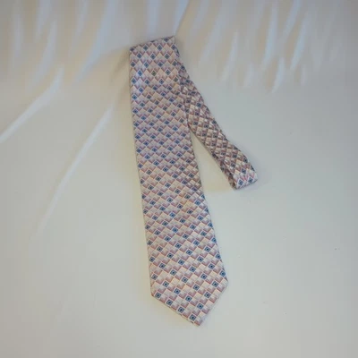 Daniel De Fasson Studio Tie 100% Silk Geometric Design Pastel Colors  - Image 1 of 4