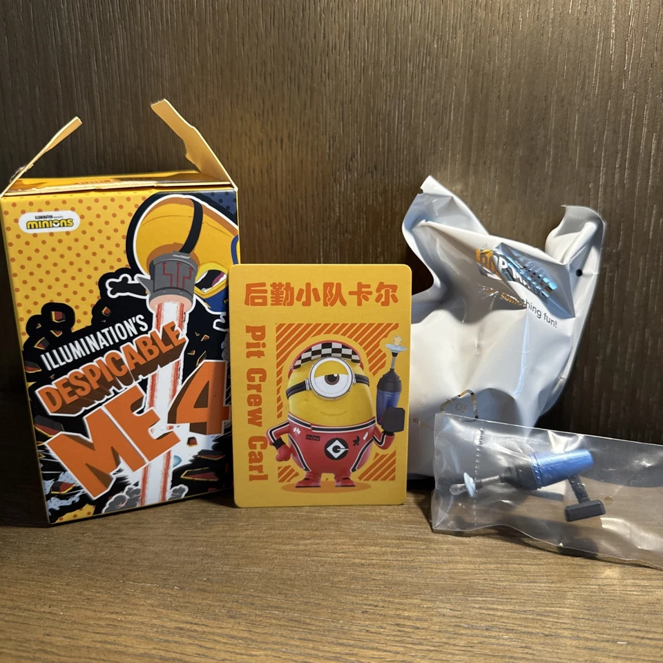 Pit Crew Carl POPMART Despicable ME 4 Mini Figura Kawaii Lindo Juguete Regalo Auténtico Foto 1 de 1