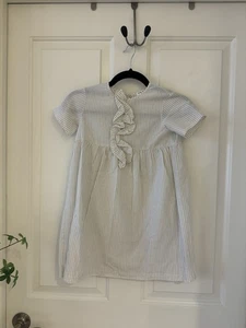 NEW Babe And Tess Cotten Linen Dress Striped Size 6 Girls - Picture 1 of 6