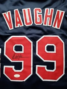 Charlie Sheen Aka Wild Thing Ricky Vaughn Signed Autograph Indians Jersey JSA - Picture 1 of 4