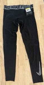 Boy's Nike Pro Black Compression Leggings Size Small - Picture 1 of 5