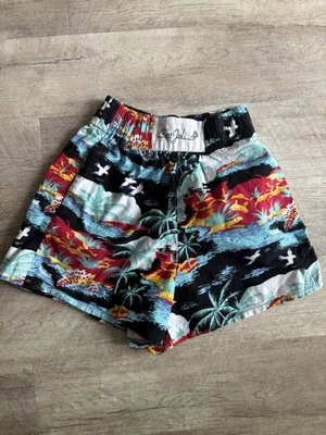 Pantalones Cortos Vintage Cest Joli Pull On Playa Vacaciones Tropicales Cintura Alta Talla S Foto 1 de 4