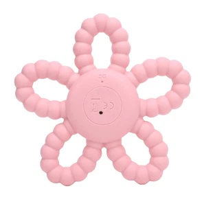Lebensmittelqualität Baby 6 Finger Beißring Vibrierend Silikon Kauspielzeug Rose Rosa - Bild 1 von 22