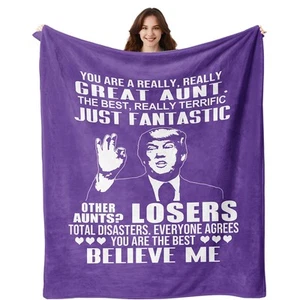 Mothers Day Aunt Gifts Blanket Auntie Gifts Ideas Funny Aunt Birthday Gifts f... - Picture 1 of 6