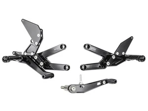 Bonamici Black Aluminium Rearsets to fit Triumph Daytona 675 with QS 2013-2017 - Picture 1 of 2