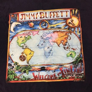 Camisa Jimmy Buffett Welcome To Finland 2011 Tour 2XL Azul Marino Cabeza de Loro - Imagen 1 de 6