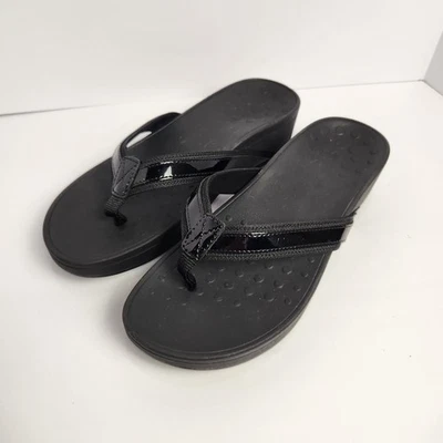 Sandalias orthaheel de cuero negras para mujer Vionic Tide II talla 10 Foto 1 de 4