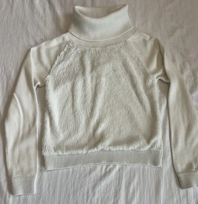 Suéter cuello alto blanco delantero peludo American Girl niñas talla L (14-16) Foto 1 de 4