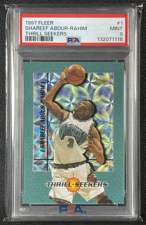 SHAREEF ABDUR-RAHIM PSA 9 1997-98 FLEER #1TS THRILL SEEKERS GRIZZLIES 1118 - Image 1 of 2