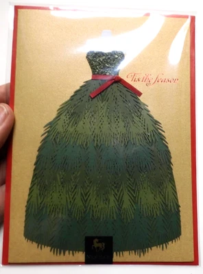 1 Niquea.D Card Laser Cut Pine Bough Dress Christmas Card Celebrate and Enjoy!