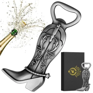 Retro Metal Womens Cowboy Boots Beer Bottle Opener Corkscrew Christmas Gifts - Picture 1 of 19