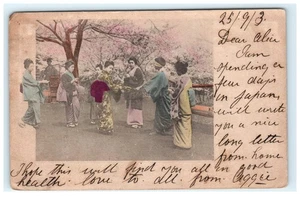 Vintage Hand-Colored Japanese Kimono Women Postcard 1913 - Picture 1 of 2