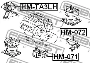 FEBEST 1999-2003 Acura TL montagem esquerda do motor (hidro) AT HM-TA3LH - Imagem 1 de 2