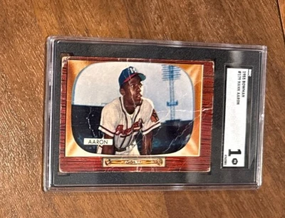 Bowman Hank Aaron 1955 #179 SGC 1 Foto 1 de 4