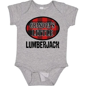 Inktastic Grandpa Little Lumberjack Baby Bodysuit Grandkids Boys Outfit Childs - Picture 1 of 8