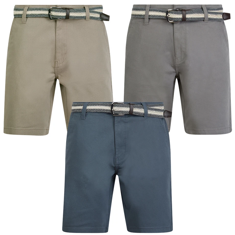 Tokyo Laundry Chino Shorts Men's Smart Summer Stretch Cotton with Woven Belt - Image 1 of 1