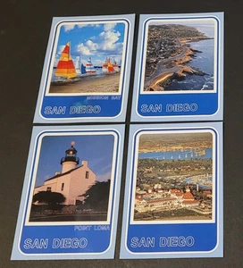 4 San Diego California Postcards RPPC Unposted Mission Bay Point Loma Lighthouse - Foto 1 di 7