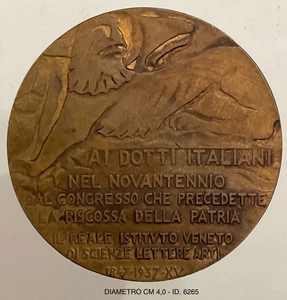 VENEZIA REALE ISTITUTO SCIENZE LETTERE ARTI 90° 1847.1937 MED. OPUS SCARPABOLLA - Picture 1 of 6