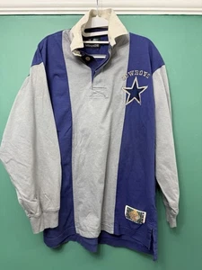 Mens Dallas Cowboys Shirt. Medium. Blue & Grey Striped. SKU 87095 - Picture 1 of 9