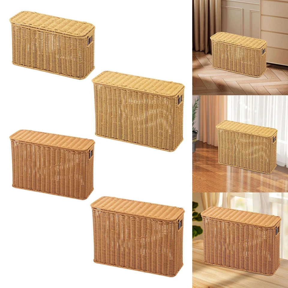 Imitation Rattan Basket Organizer Portable with Handles Sundries Container Hand - Image 1 of 1