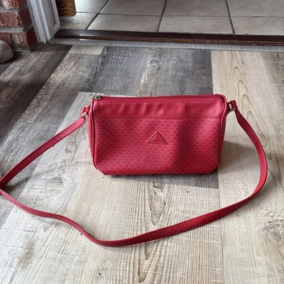 Bolso de Mano Estructurado Bandolera Estampado Triángulo Rojo LIZ CLAIBORNE 1984 De Colección Y2K Foto 1 de 4