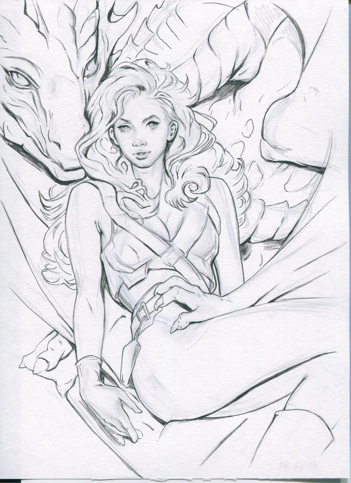 Akt Zeichnung art print signed drawing realism pencil Druck kinky kunst druck A4 - Bild 1 von 1