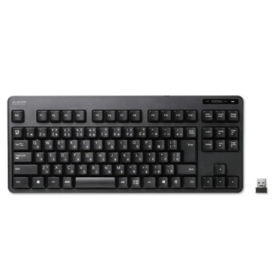 ELECOM USB Keyboard Wireless (Receiver Included) Membrane Compact keyboard Black - Image 1 of 4