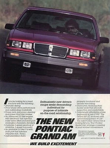 Printanzeige Pontiac Grand Am LE Coupe General Motors GM Baujahr 1984 - Bild 1 von 1