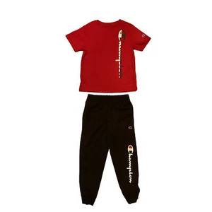 NEW CHAMPION BOY’S RED TEE AND BLACK JOGGERS - SIZE 4/5 - NWOT - Picture 1 of 6