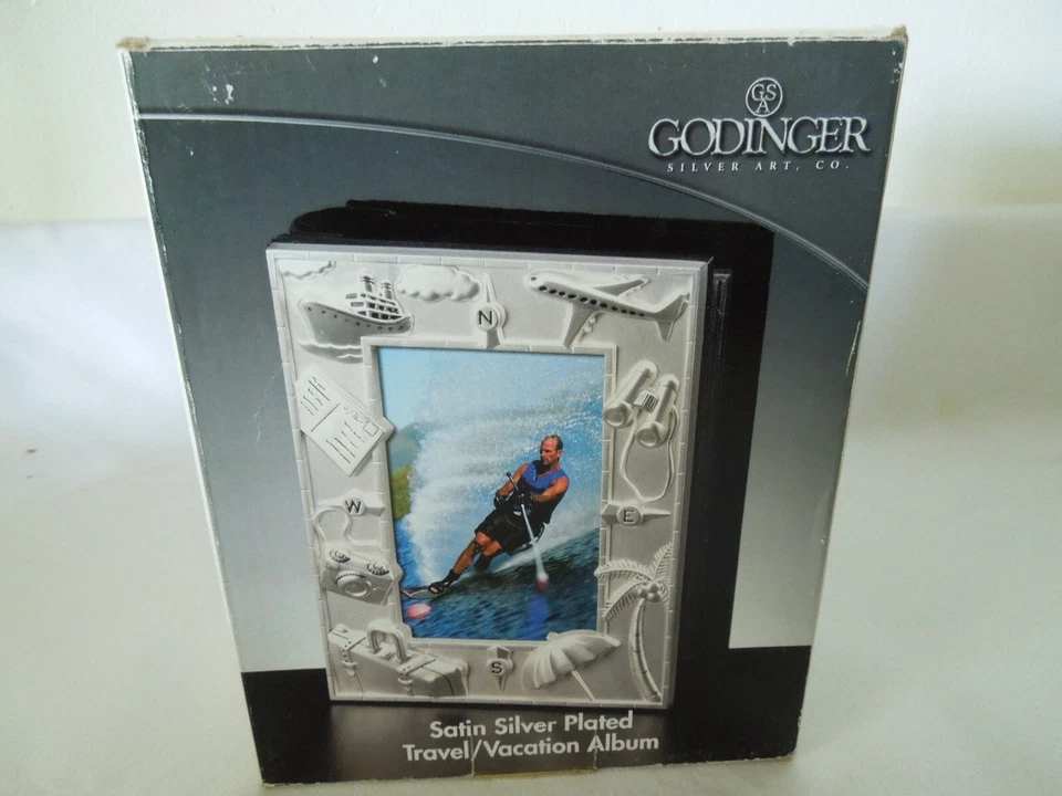 Godinger Silver Art Plated 100 4x6 Photo Album Vacation Travel Great Gift H7