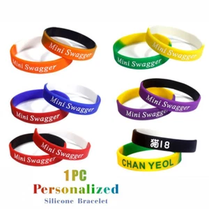 Custom Engraved Silicone Wristbands - Personalized Luxe Rubber Bracelets - Picture 1 of 24