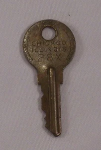 Vintage Chicago Illinois Lock Padlock Key # 28X - Picture 1 of 1