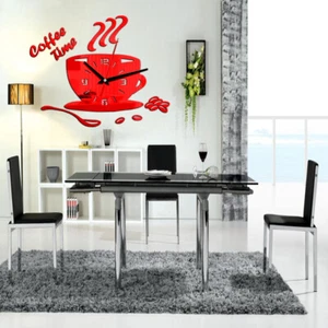 New 3D Acrylic DIY Mirror Wall Quartz Clock Home Digital Living room kitchen - Picture 1 of 10