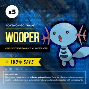 x5 Wooper Pokemon #194 GO Gen 2 Johto - Picture 1 of 4