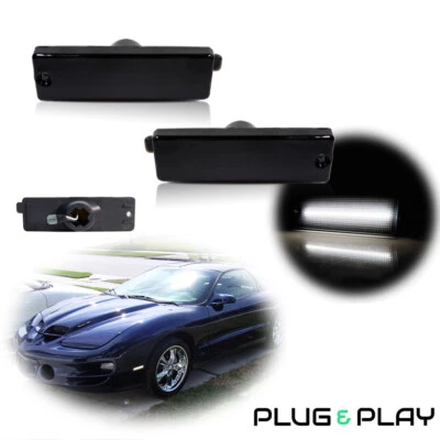 Luces de señalización laterales LED blancas para parachoques delantero 2 piezas para Pontiac Firebird 1998-2002 Foto 1 de 4