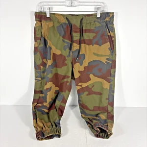 Levi’s Denizen Women's Medium Green Army Camo Jogger Sweatpants Pants Drawstring - Picture 1 of 14