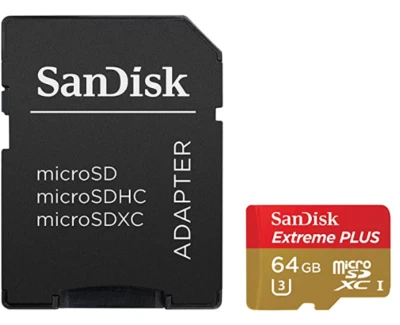 Tarjeta Sandisk Extreme Plus microSDXC UHS-I con adaptador (64 GB) Foto 1 de 3