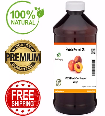 Peach Kernel Oil - 100% Pure Natural Cold Pressed Premium Grade A Organic Bulk - Image 1 of 4