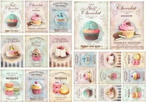 Ausschneidebogen-Bastelpapier-Scrapbooking-Geschenkanhänger-Patisserie-16011 - Bild 1 von 1