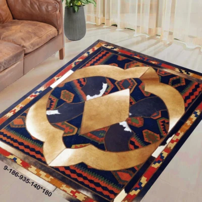 NEW Modern Luxury: Exquisite Handmade Cowhide & Persian Patchwork Area Rug 9-186 - Image 1 of 4