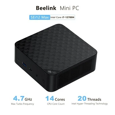 Beelink Mini PC Game SEi12 MAX Intel Core i7-12700H 14C/20T DDR5 32G+500G 4.7GHz - Image 1 of 4