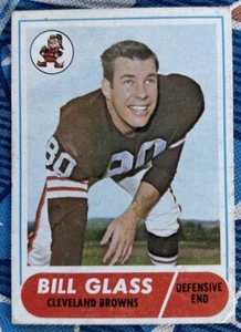 1968 Topps #154 BILL GLASS Cleveland Browns Football WB Ray Texans Baylor Bears - Picture 1 of 4