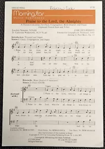 Morning Star PRAISE to the LORD, the ALMIGHTY SATB Chorale Concertato - Picture 1 of 2