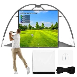 Golf Simulator Impact Screen with Grommet Holes Golf Training, Outdoor Indoor HD - Picture 1 of 7
