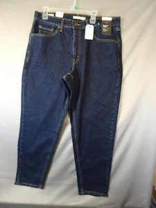 NWT Levis Premium Jeans Womens 18W Blue Dark Wash 80s Mom Stretch Pants - Picture 1 of 20