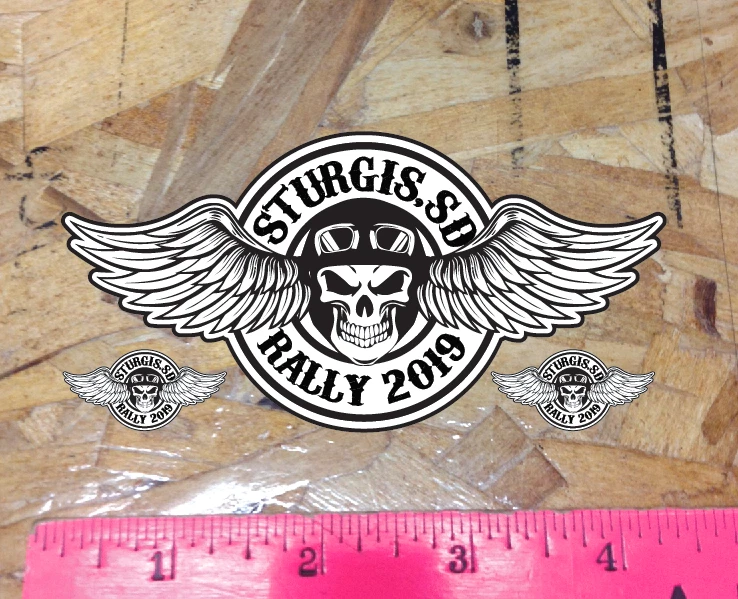Calcomanía adhesiva alas calavera Sturgis South Dakota Rally 2019 motocicleta 4"- 3 por 1 Foto 1 de 1