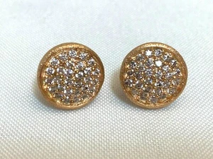 Rivka Friedman Rose Clad CZ Stud Earrings - Picture 1 of 2